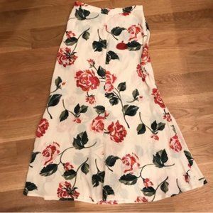Reformation Bea Midi Skirt in White Floral